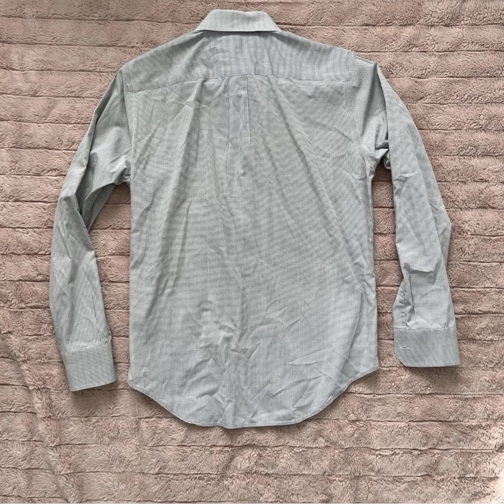 Banana Republic Non-Iron Slim Fit Dress Shirt Men’s Small | Gray Micro-Check‎ - Picture 2 of 7